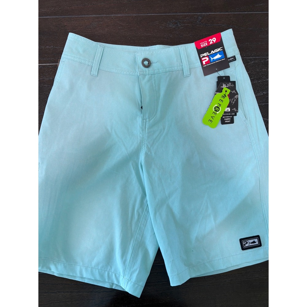 Pelagic Deep Sea Hybrid Shorts Youth Size 29 Seafoam Green Fishing Boardshorts